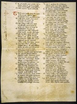 AM [aman. frag.] [Divina commedia. Purgatorio: Canto XXXI lines 45-145; Canto XXXII lines 1-90] (Manuscript fragment from Dante, Divine Comedy)