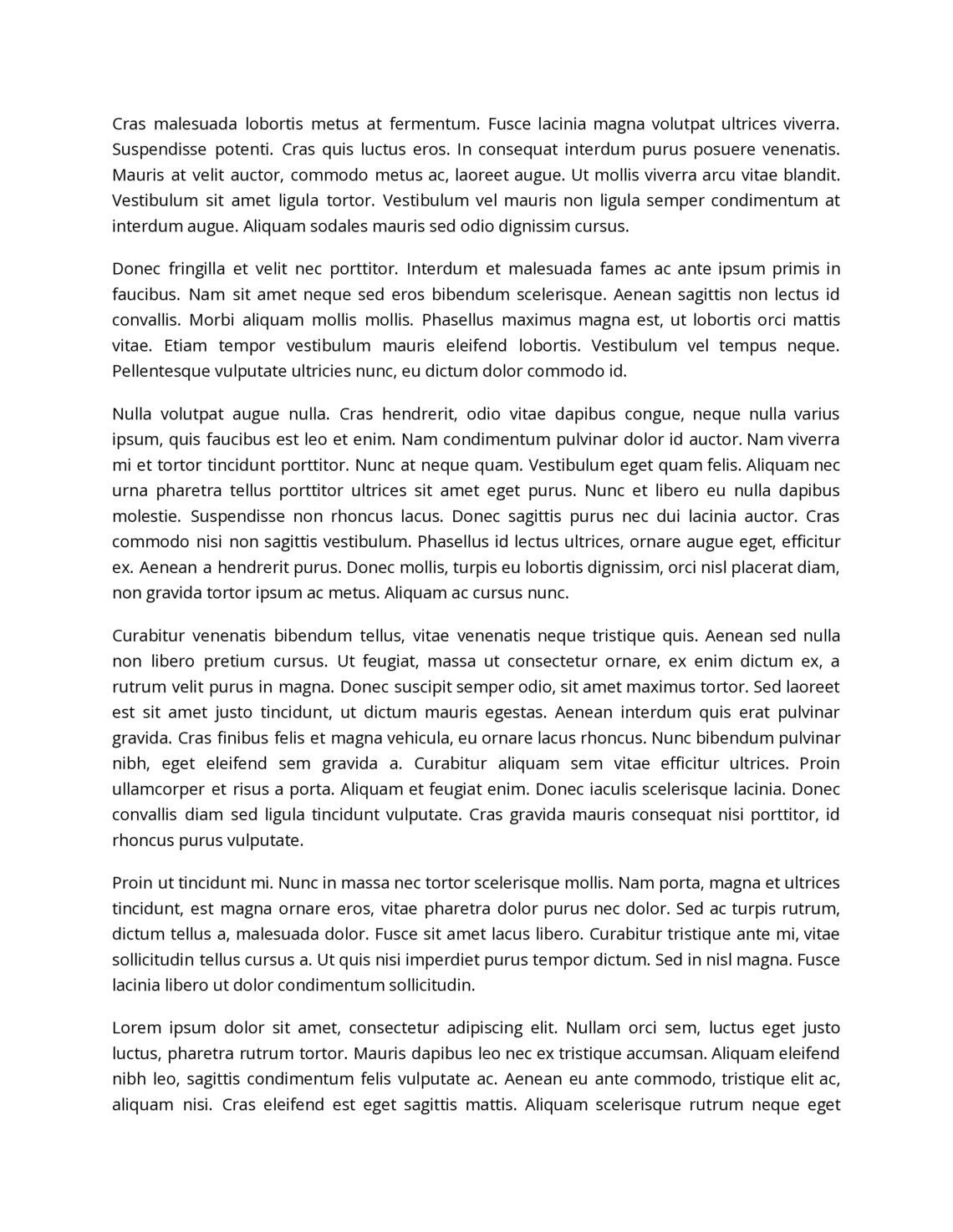 A lorem ipsum document