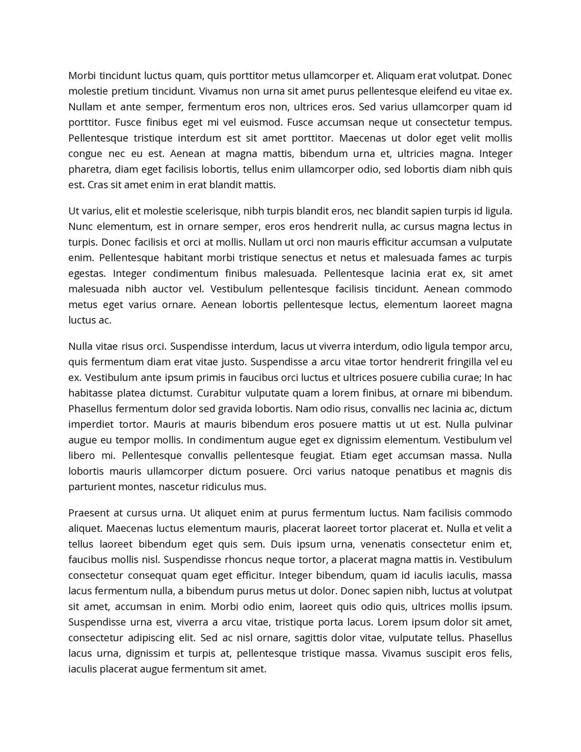 A lorem ipsum document