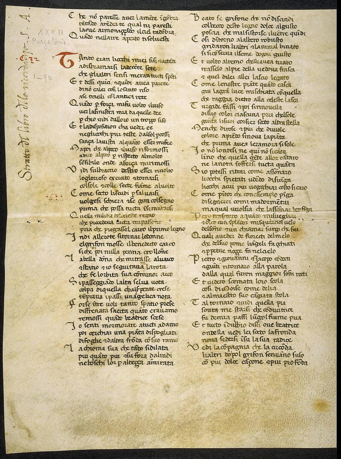 AM [aman. frag.] (Manuscript fragment from Dante, Divine Comedy)